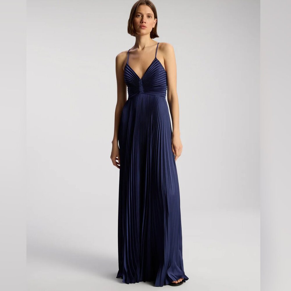 Aries Satin Pleated Dress